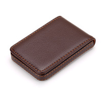 Tempat Kartu Nama Kulit Magnetik Logo Kustom Dompet Kartu Kulit PU Portabel Kantor Perusahaan