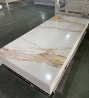 Panneau mural moderne en PVC UV effet marbre, haute brillance, imperméable, ignifuge, pierre artificielle, pour usage résidentiel, commercial et salle de sport, directement de l'usine