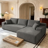 Canapé d'angle moderne en tissu 3 places, léger et confortable, sans compression sous vide, idéal pour salon et hôtel, modulaire