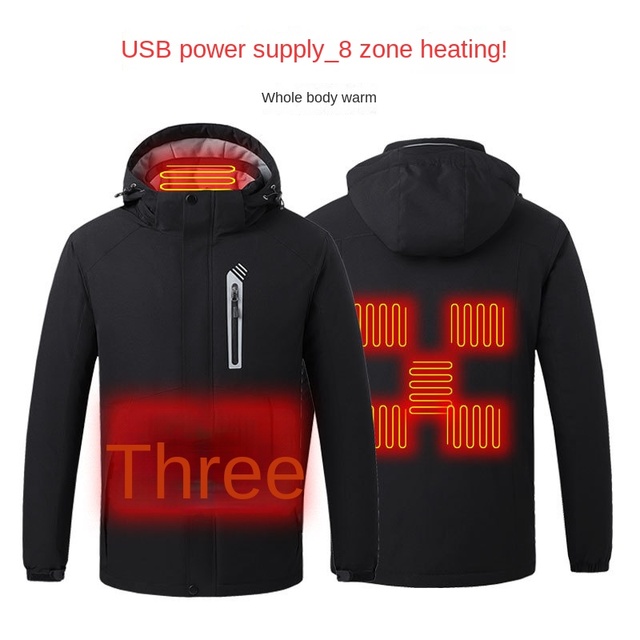 OEM Power heating jacket USB supply warm jacket man rechargeable battery winter heated jacket