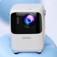 Projecteur LCD A008-S11 50-150 pouces avec correction automatique de la distorsion trapézoïdale pour USB sans fil Android 1080P, batterie intégrée, portable pour la maison
