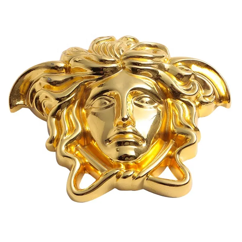 Emblema Medusa decorativo in lega d'oro all'ingrosso per accessori per borse e mobili