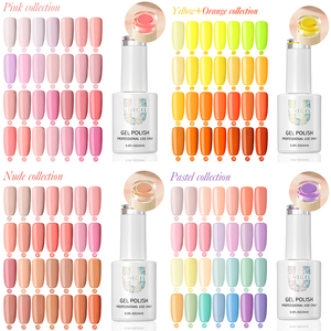 Proveedor de fabricación 15ML Logotipo del cliente Cosmético vegano Inodoro Orgánico Suministros Esmalte para uñas de gel de colección de neón y pastel - Product Image 3