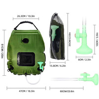 Douche solaire portable de 20 L pour le camping en plein air avec pomme de douche détachable, modèle 0716, fabriqué en Chine