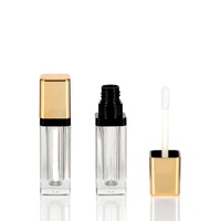 Tube de brillant à lèvres carré vide personnalisé de 4ml avec marque privée emballage cosmétique contenants de brillant à lèvres avec brosse