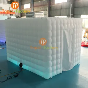 Fast Delivery Portable 2 Doors LED Lighting Inflatable 360 Photo Booth For 360 Video Photo Booth Event Tent