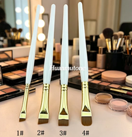Pinceau à sourcils plat angulaire OEM d'usine, poils en nylon pour crayon eyeliner, emballage en sac OPP, kit de vente en gros personnalisé
