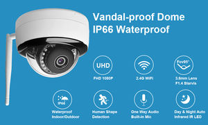 Cámara de seguridad Tuya WiFi de 2MP, videocámara domo a prueba de vandalismo, detección de movimiento, grabación con tarjeta SD - Product Image 3