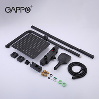 Gappo Nouveau En Laiton de bain et ensembles de douche portable Douche Salle De Bains baignoires et douches Mélangeur Noir Robinet G2417-60