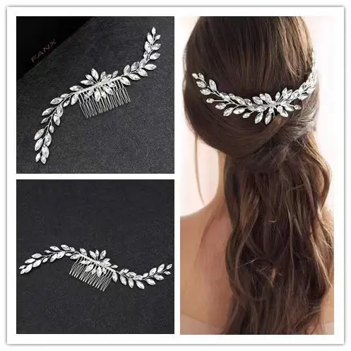 Bijoux fantaisie fausse perle peigne à cheveux de mariée peigne à plis perles Bling métal diamant cheveux accessoires femmes luxe