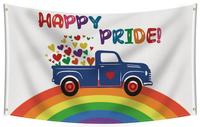Drapeaux de lutte pour les droits des gays LGBT à double face longue durée 3x5 avec inscription « Together We Rise » et 2 œillets en laiton pour défilé, bannière de protestation