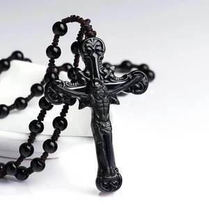 Pendentif en jade naturel, croix UNISEXE, bijoux pour femmes, mode, religion, design original C318 - Product Image 2