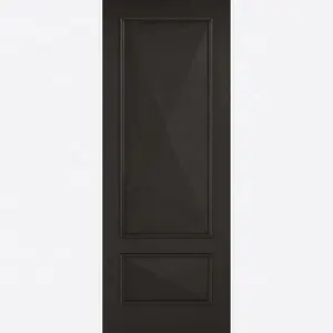 2面板黑色木板门设计与实木成型