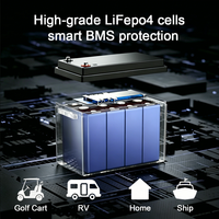 Batterie LiFePO4 12V 20Ah à décharge profonde pour ouvre-porte solaire, caméra de vidéosurveillance, système de sécurité, alimentation de secours UPS, alarme domestique, détecteur de mouvement solaire
