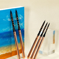 Juego de pinceles de acuarela de Arte de pelo de ardilla con mango de alambre de cobre desmontable logotipo personalizado para pintura al óleo acrílica