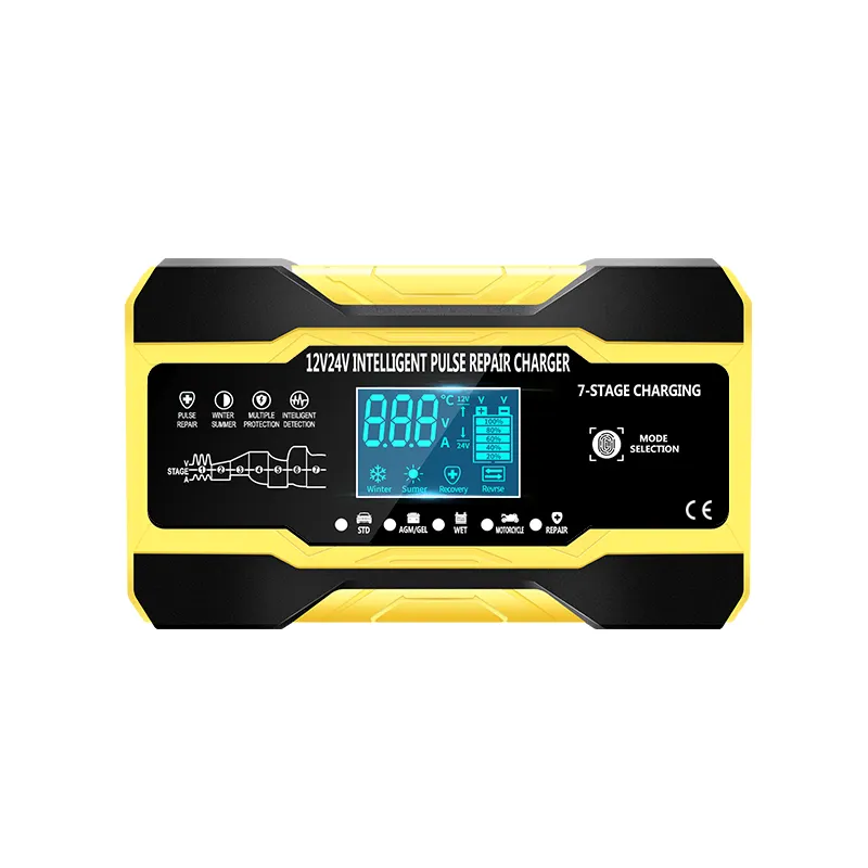 12V/10A 24V/5A Car and motorcycle battery charger multi-function intelligent pulse repair battery