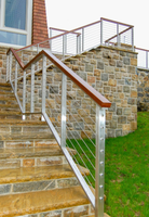 ST Outdoor Cable Railing System | Cadre en aluminium/acier avec main courante en bois pour terrasses de terrasse et de jardin