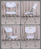 Chaise pliante de banquet en plastique HDPE de qualité commerciale, robuste, avec structure en acier, pour événements extérieurs, mariages, fêtes, jardins et lieux événementiels