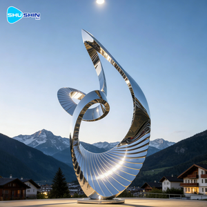 Sculptures Modernes Abstraites Personnalisées en Acier Inoxydable 304/316 Poli pour Jardin et Autres Projets Artistiques Personnalisés - Product Image 2