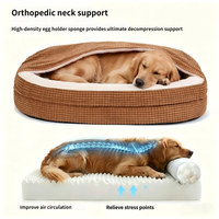 Lit pour chien en peluche douce en laine, type grotte, avec housse à capuche enveloppante et chaude, confortable, antidérapant, lavable, taille XL pour chiens de taille moyenne/grande