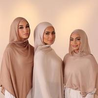 Foulard châle en viscose respirant pour femmes musulmanes, écharpe ethnique islamique, idéal pour la tenue quotidienne quatre saisons