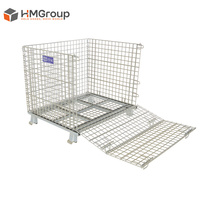 Conteneur à palettes en treillis métallique galvanisé soudé pliable de haute qualité