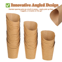 Gobelets en papier kraft jetables de haute qualité pour gaufre pop-corn porte-frites emballage alimentaire personnalisé tasses à frites