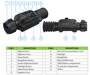 AI Full Color <strong>Night</strong> <strong>Vision</strong> <strong>Scope</strong> 3.5-28X with 1200m Laser Rangefinder 1080P Video Recording IR Illuminator <strong>Night</strong> <strong>Vision</strong> <strong>Scope</strong> - Product Image 4