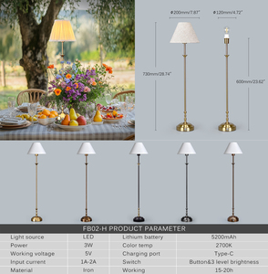 Lampada da Terra LED Moderna Nordica Senza Fili, Ricaricabile, con <span class=keywords><strong>Paralume</strong></span> in Tessuto a Forma di Fiore, per Arredamento Casa, Soggiorno e Camera da Letto - Product Image 6