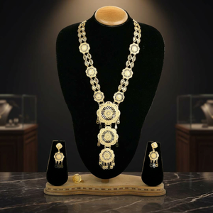 Wholesale 14K 18K 24K Gold Plated Fashion <b>Necklaces</b> Traditional <b>Long</b> Jewelry Set Gold Filled Floral Design <b>Long</b> Jewelry Set - Product Image 4