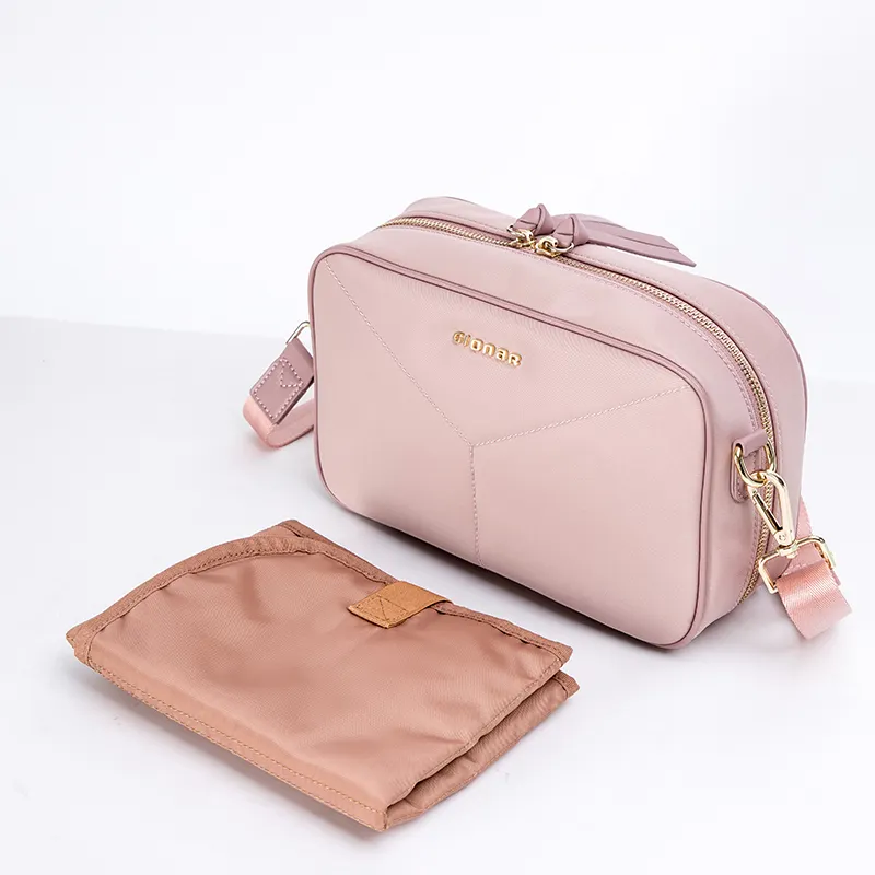 आकर्षक टिकाऊ ज्वलंत शैली छोटे गुलाबी मम्मी यात्रा लंगोट क्लच सेट वाहक बेबी डायपर बैग माँ के लिए