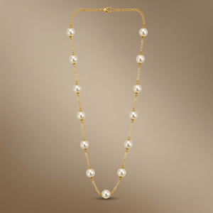 Collier Lariat en Perles d'Imitation Plaqué Rhodium pour Femme, Forme de Boule, Design Sculpté, Bijou Élégant et Minimaliste pour Mariage - Product Image 6
