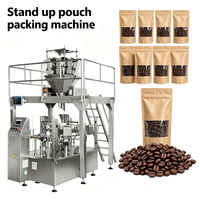 Machine d'emballage rotative pour sachets préformés avec peseuse multi-têtes pour le remplissage de sachets à fermeture éclair de café, cacao, soja et pois chiches