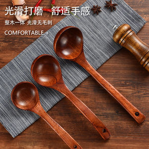 ทัพพีไม้เนื้อแข็งขนาดใหญ่ ด้ามจับยาว จับถนัดมือ สำหรับเสิร์ฟหม้อไฟ บะหมี่หอยทาก - Product Image 1