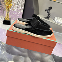 Chaussures décontractées unisexes en cuir de mouton véritable, chaussures élégantes de printemps pour hommes et femmes, sabots et mules confortables