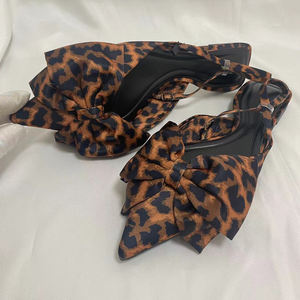 Sandalias de Mujer con Estampado de Leopardo, Nuevas Sandalias Planas con Punta en Pico, Sandalias de Verano para Mujer, Sandalias con Lazo, Zapatos de Mujer con Tira Trasera - Product Image 5