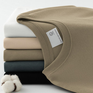 Felpa pesante personalizzabile con LOGO, calda, foderata in pile, spessa, tinta unita bianca, girocollo, <span class=keywords><strong>senza</strong></span> <span class=keywords><strong>cappuccio</strong></span>, per primavera, autunno e inverno - Product Image 2