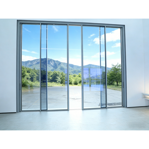 <span class=keywords><strong>Porte</strong></span> coulissante intérieure invisible en alliage d'aluminium avec double vitrage en verre trempé, isolation phonique pour utilisation en hôtel - Product Image 3