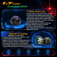 Nouvelle lentille de champ F-Theta 1064 nm pour machine de marquage laser à fibre, pièces de rechange avec un niveau de sécurité élevé