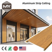 Système de plafond linéaire en alliage d'aluminium ignifuge finition noyer de haute qualité pour usage extérieur en hôpitaux et hôtels