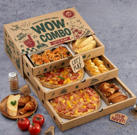 Boîte à pizza personnalisée en carton ondulé de qualité alimentaire, motif sur mesure, conteneur à emporter pour restaurant et usage alimentaire