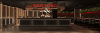 Tables et chaises de bar lounge design 3D comptoir de bar et usine de meubles d'intérieur personnalisés