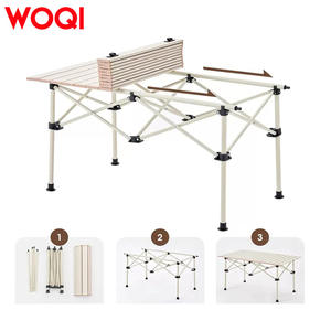 Mesa Plegable para Exteriores Woqi 95x52cm, Marco de Aluminio, Base Cruzada, Rectangular, Portátil, para Camping y Comedor - Product Image 5