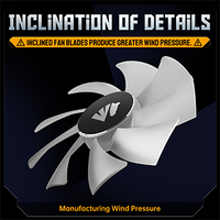 ASIAHORSE |   Ventilateur PWM ARGB DIY pour boîtier d'ordinateur, refroidissement par eau, refroidisseur de processeur, kit de ventilateur 140 mm