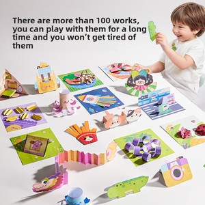 Kit de Manualidades Meile para Niños, Pegatinas de Recortes de Papel, Diversión DIY, Kit de Inicio para Jardín de Infancia, Libro de Origami para Bebés, <span class=keywords><strong>Caja</strong></span> de Juguetes de Colores - Product Image 4