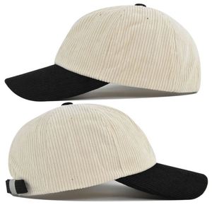 Casquette de baseball en velours côtelé pour l'automne et l'hiver, couleur unie, avec visière contrastée, pour hommes et femmes - Product Image 6