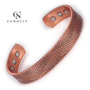 Bracelet en laiton pur plaqué <span class=keywords><strong>or</strong></span>, nouveau, puissant, Bio-santé, thérapie magnétique, en <span class=keywords><strong>cuivre</strong></span> pur - Product Image 5