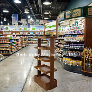 Custom Modern Eco-Friendly Wood 5-Shelf Bread Display Stand for Retail Store Floor Product Display Rack - Product Image 3