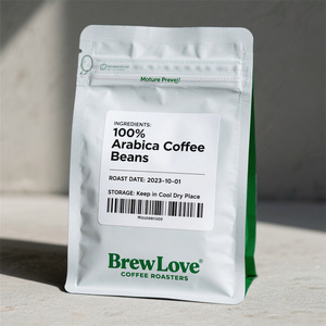 Bolsa de Café con Fondo Plano Impresa Personalizada, Bolsa de Aluminio con Cierre Hermético para Granos Tostados, con Válvula de Desgasificación Unidireccional - Product Image 4
