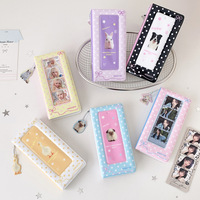Porte-cartes PVC tendance à quatre compartiments, album photo autocollant 4 découpes, classeur PVC pour photocartes, idéal pour les bandes de selfie coréennes Purikura